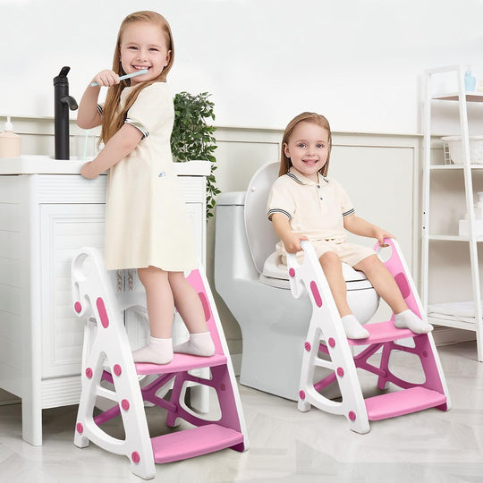 Potty Training Seat Toddler Step Stool Ultimate Stability Toilet Seat Adjustable Step Height Potty Seats (MOQ 10 Sets)