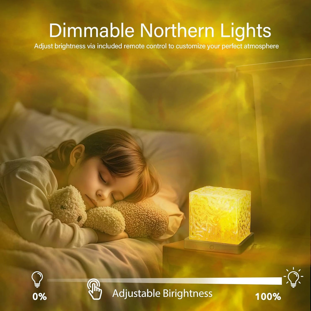 Cube Light Gradual Rotating Flame Wave Effect Colorful Lamp