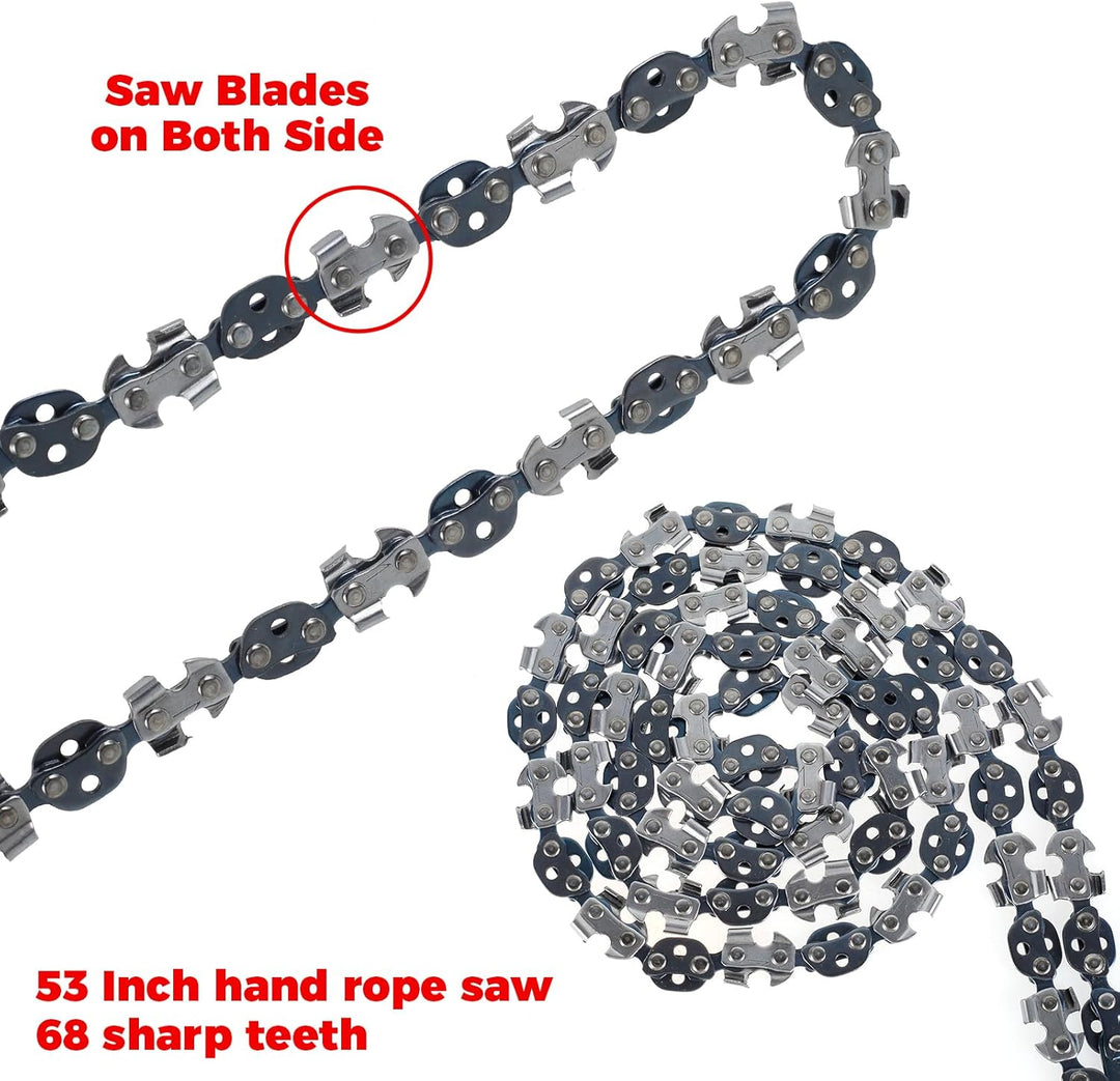 High Limb Hand Rope Saw Chain Saw, Folding Pocket Chainsaw for Wood-Cutting, Camping and Field Survival Gear