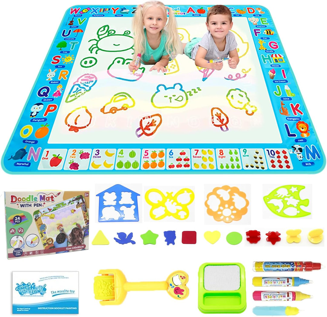 Mess Free Magic Water Drawing Board, Reusable Painting & Writing Mat, Educational Learning Toy, Gift for Toddlers Boys Girls