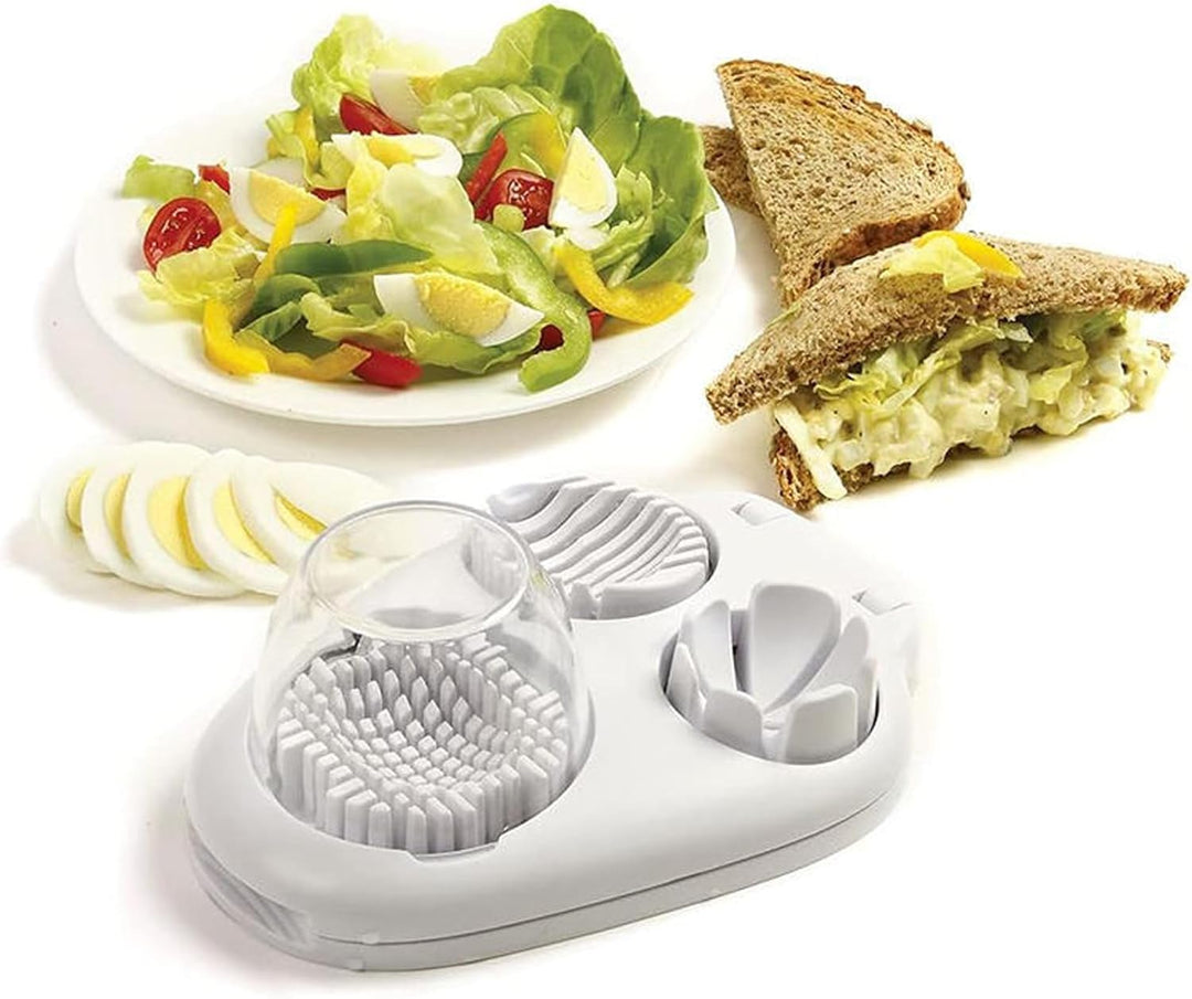 3-in-1 Egg Slicer with Stainless Steel Wires