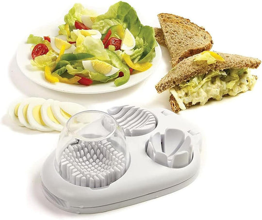3-in-1 Egg Slicer with Stainless Steel Wires
