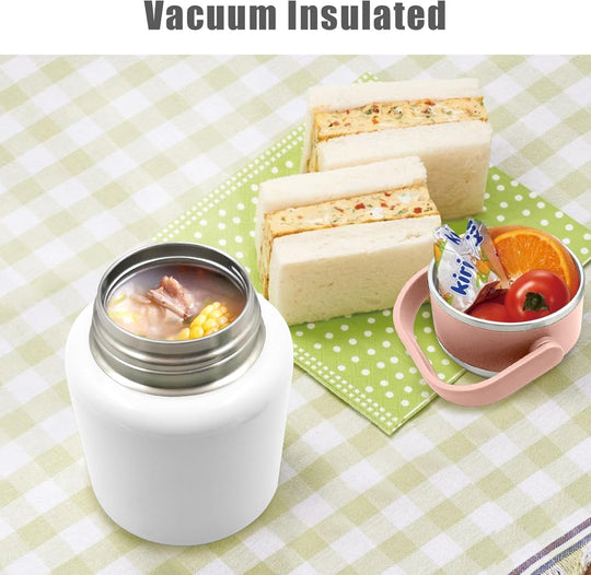 Vacuum Insulated Food Jar with Folding Spoon (MOQ 10 Sets)