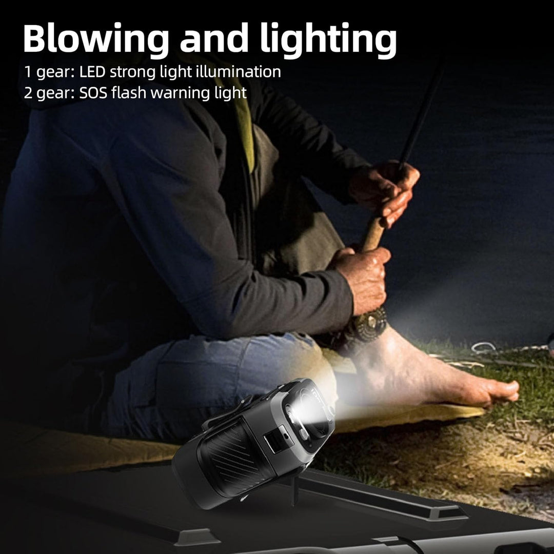 Camping Rechargeable Electric Waist Camp Cooling Fans with Flashlight