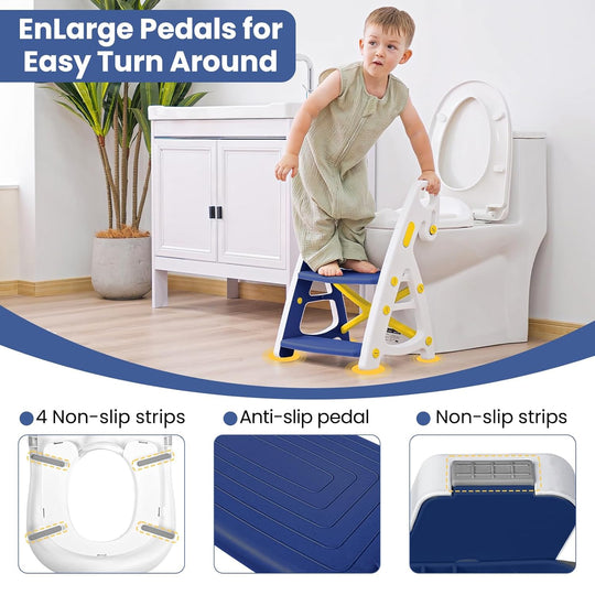 Potty Training Seat Toddler Step Stool Ultimate Stability Toilet Seat Adjustable Step Height Potty Seats (MOQ 10 Sets)