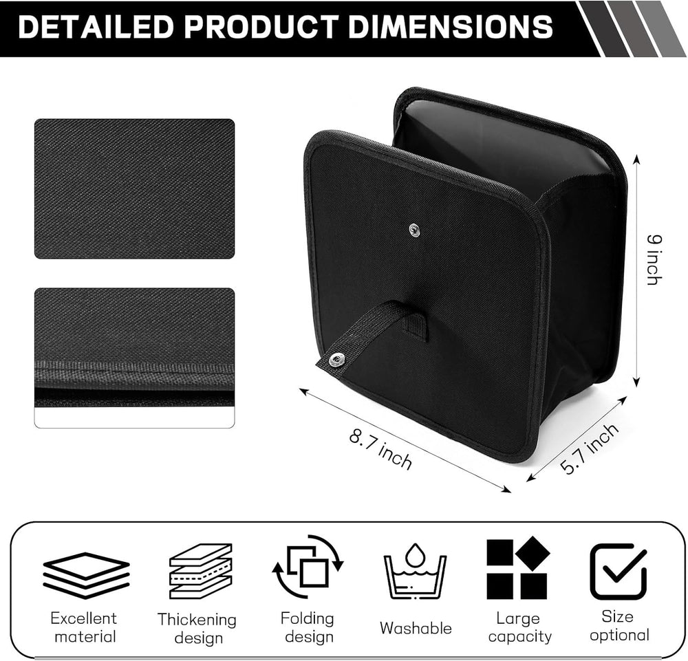 Oxford Cloth Car Trash Can with Lid – 1.85 Gallon Hanging Auto Garbage Bag Organizer, Leak-Proof & Waterproof Vehicle Waste Bin for Front & Back Seat