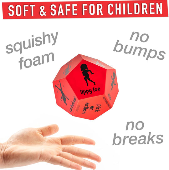 Exercise Dice for Kids,12-Sided Giant Foam Yoga Dice Games for Indoor and Outdoor