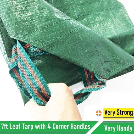 Yard Garden Waterproof Tarp with 4 Handles for Leaf Tarp Sandbox Cover Outdoor Camping Tarp Tent Footprint Dampproof (MOQ 10 Pcs)