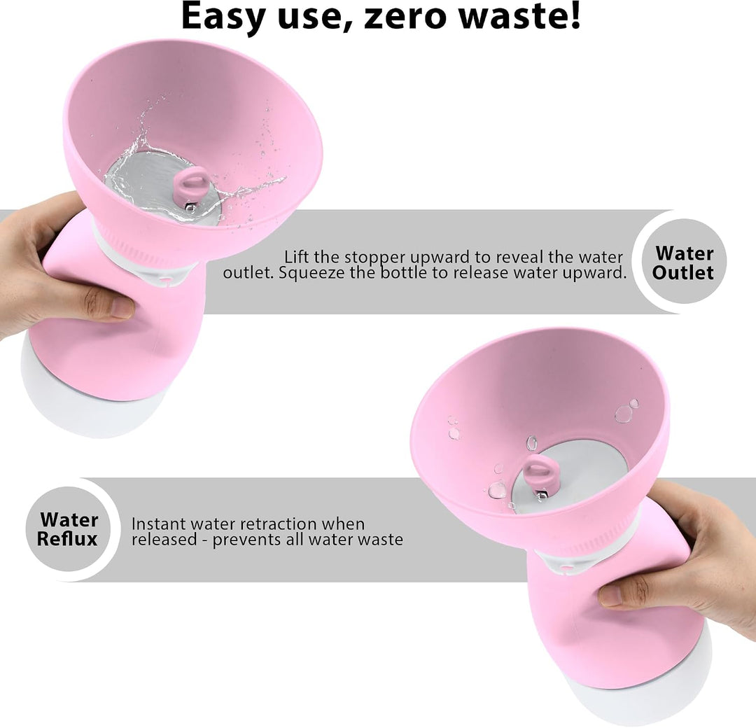 Portable Dog Water Bottle & Food Container - Leakproof Pink (MOQ 10 sets)