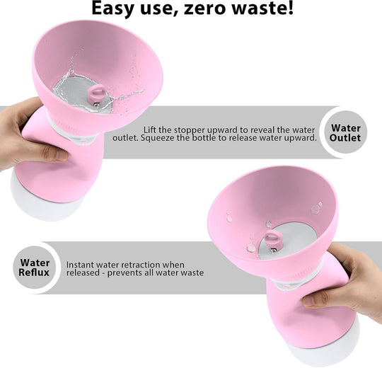 Portable Dog Water Bottle & Food Container - Leakproof Pink (MOQ 10 sets)
