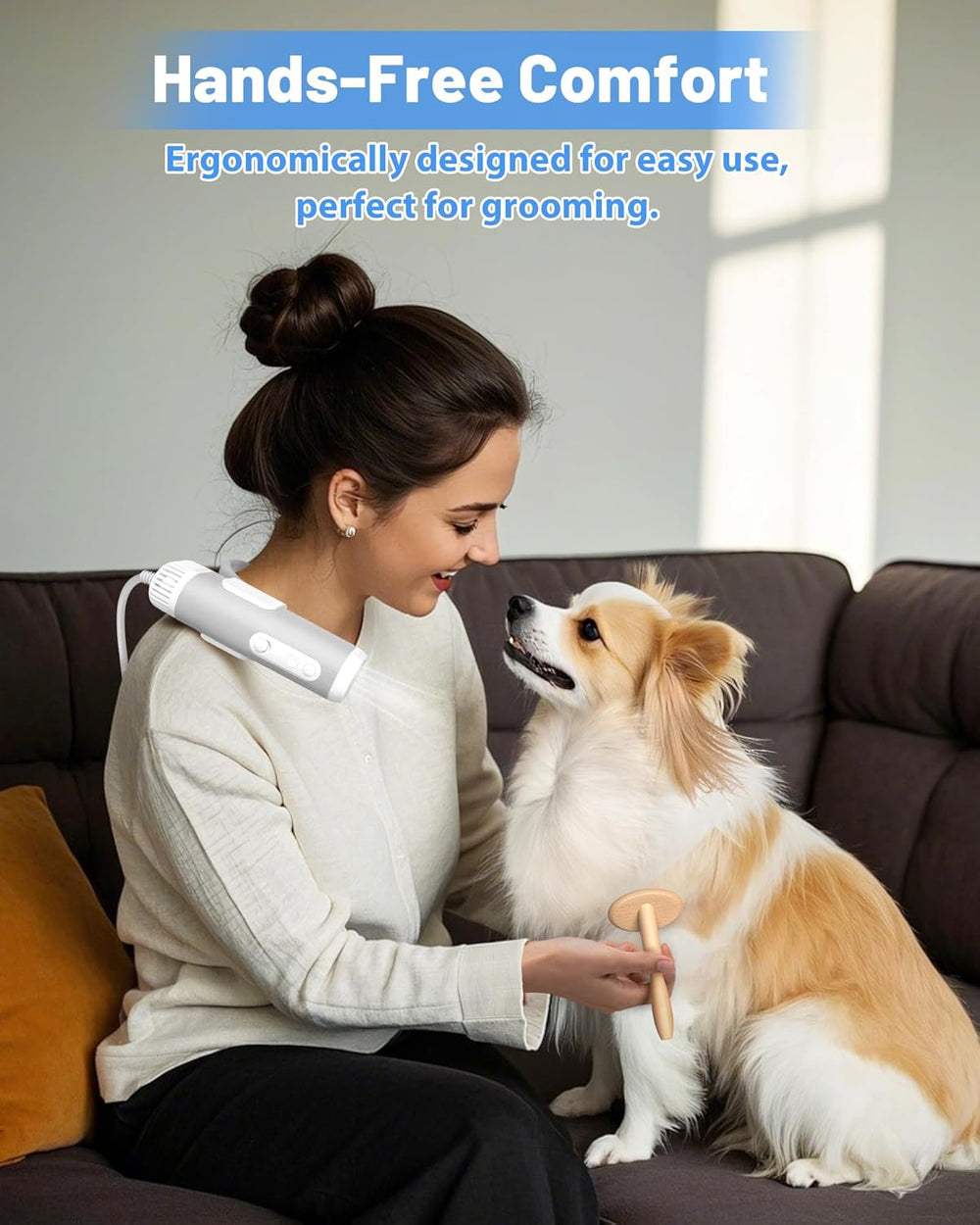 Pet Grooming Dog Hair Dryer Water Blowing Machine Neck Hanging Free Your Hands (MOQ 10 Sets)