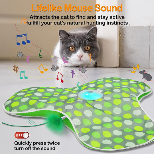Motion Activated Moving Feather USB Rechargeable Interactive Cat Toy Automatic Cat Toys for Indoor Cats(MOQ 10 Sets)