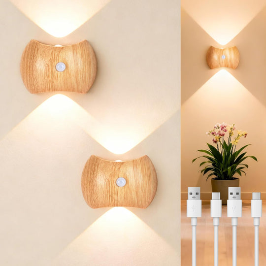 Rechargeable Motion Sensor Wall Light Sconce Indoor - 3 Colors Wireless Up and Down Wall Mount Light (MOQ 10 Pairs)