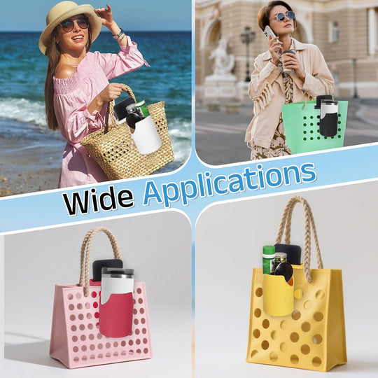 Beach Tote Organizer 2-in-1 — Cup, Water Bottle & Phone Holder Accessory for Sand-Free Storage (MOQ 10 Sets)