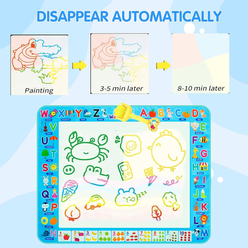 Mess Free Magic Water Drawing Board, Reusable Painting & Writing Mat, Educational Learning Toy, Gift for Toddlers Boys Girls (MOQ 10 Sets)