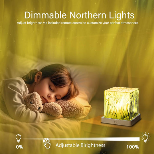 Cube Light Gradual Rotating Flame Wave Effect Colorful Lamp