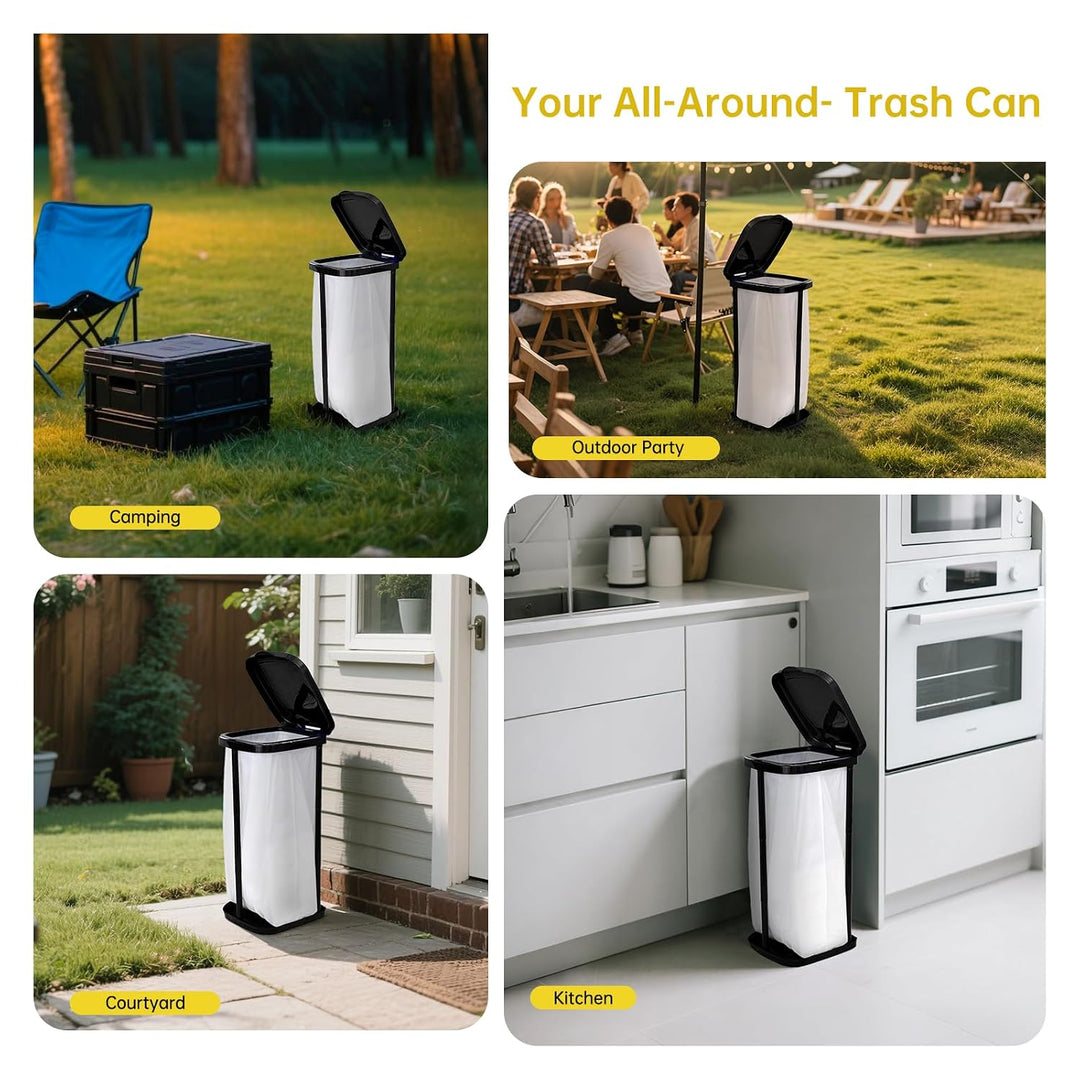 Foldable Trash Bag Stand – Adjustable Portable Garbage Rack Holder for Camping, Kitchen & Outdoor Use (MOQ 10 Sets)