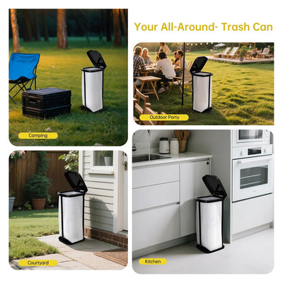 Foldable Trash Bag Stand – Adjustable Portable Garbage Rack Holder for Camping, Kitchen & Outdoor Use