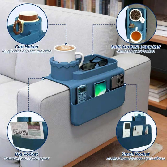 Sofa Drink Holder Portable Silicone Sofa Coaster Anti-slip Couch Armrest Cup Holder