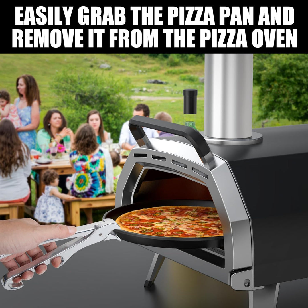 Premium Pizza Pan Gripper Aluminum Alloy, Heavy Duty Pizza Pan Tongs Stone Pot Clamp for Lifting Hot Plate