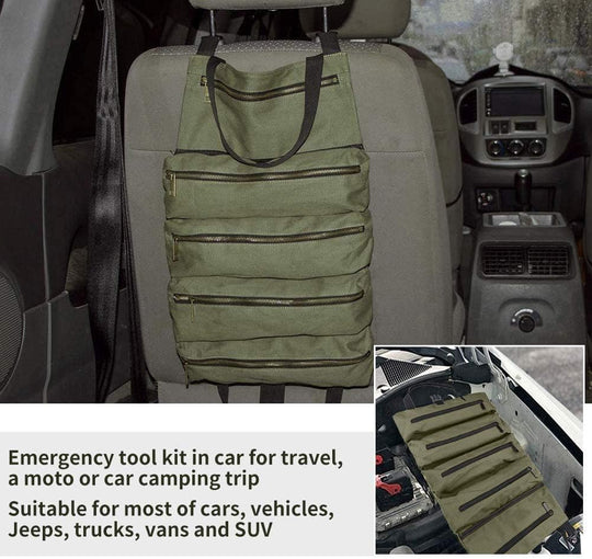 Multi Purpose Canvas Camping Gear Tool Roll Wrench Roll up Pouches Bag