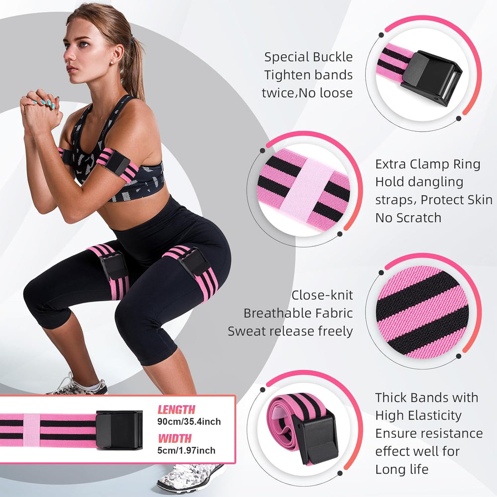 Elastic Fabric Hip Building Booty Exercise Blood Flow Restriction Occlusion Training Bands (MOQ 10 Sets)