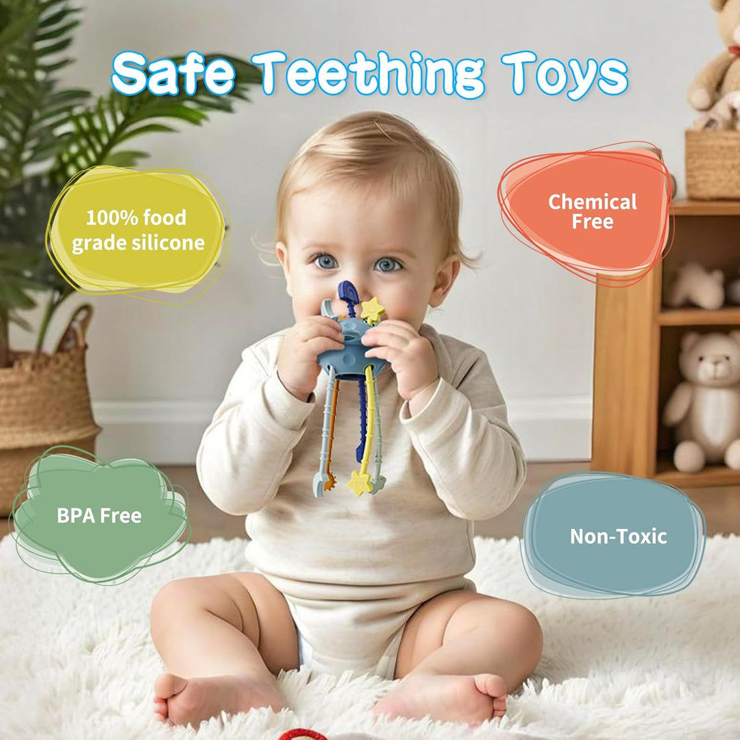 Montessori Pull String Sensory Toy for 6-12-18 Months Babies Teething Toys