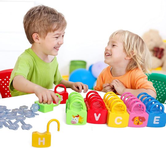 Educational Letter Combination-with 26 Locks, 26 Keys Montessori Preschool Alphabet Learning Game (MOQ 10 Sets)