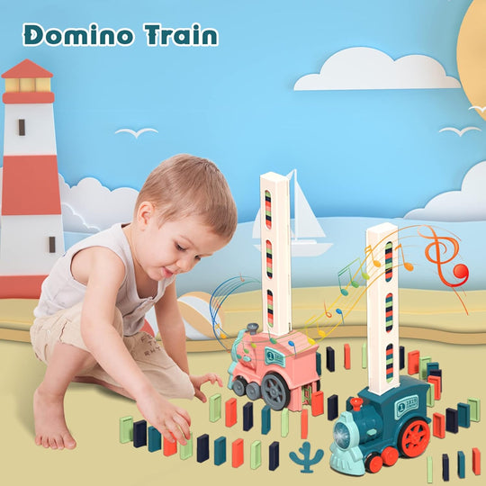 Domino Train Set for Kids Automatic Building and Stacking Toys (MOQ 10 Pcs)