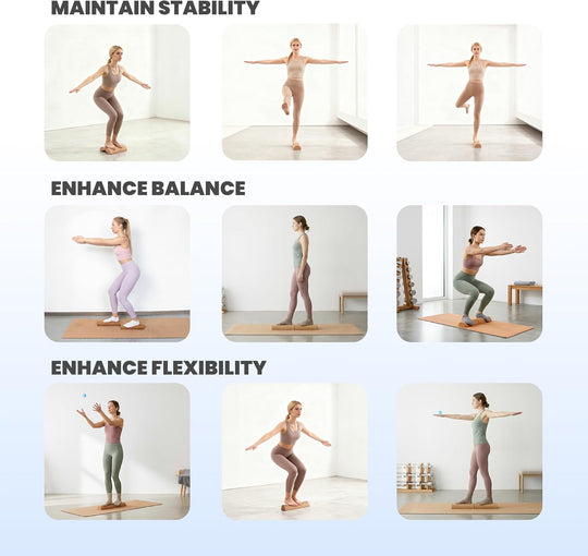 Balance Board for Foot & Ankle Strength – Dual Half-Cylinder Trainer with Roller (MOQ 10 Sets)