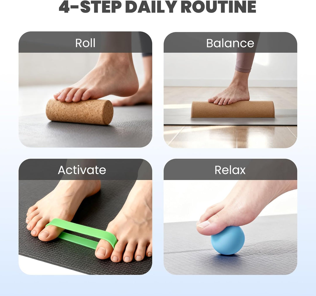 Balance Board for Foot & Ankle Strength – Dual Half-Cylinder Trainer with Roller (MOQ 10 Sets)