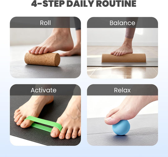 Balance Board for Foot & Ankle Strength – Dual Half-Cylinder Trainer with Roller (MOQ 10 Sets)