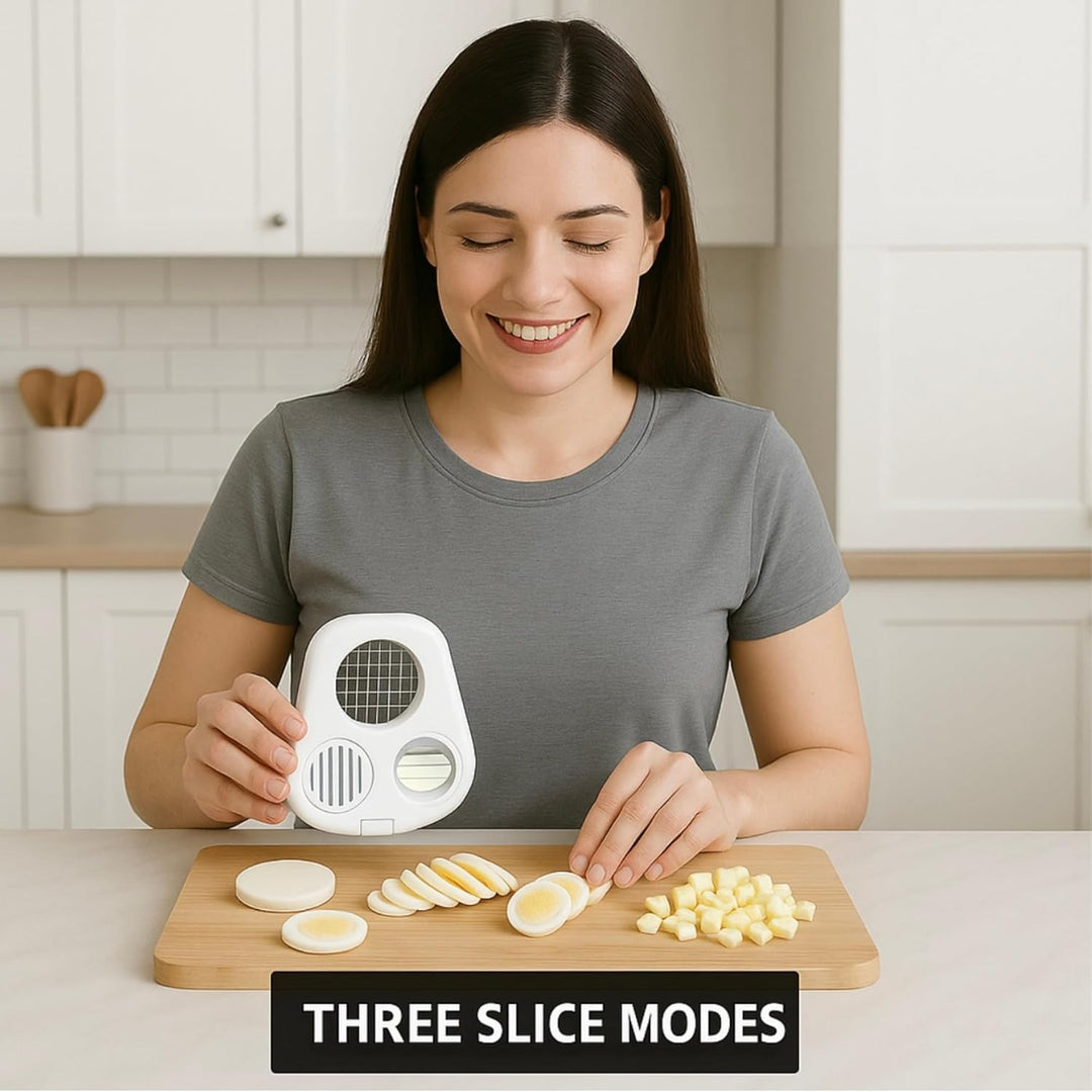 3-in-1 Egg Slicer with Stainless Steel Wires