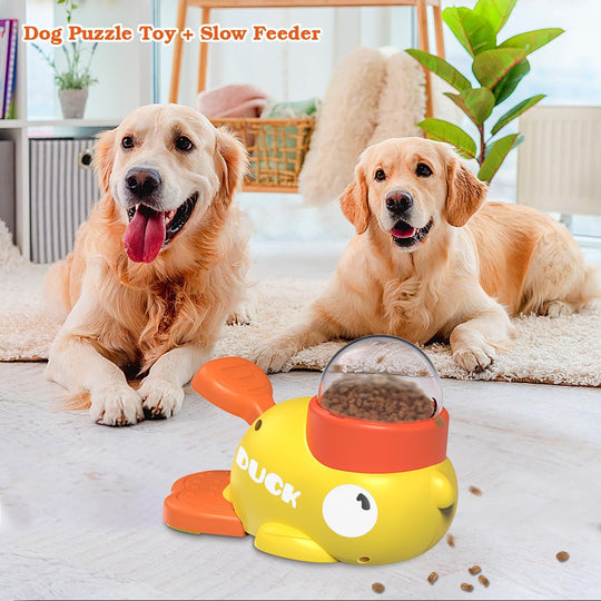 Durable Duck-Shaped Dog Slow Feeder Puzzle Toy