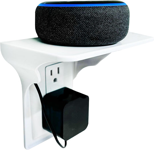 Wall Outlet Shelf Standard Vertical Duplex Outlet with Cable Channel