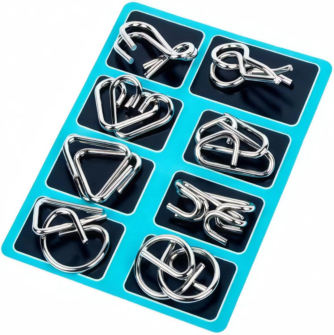 Brain Teaser IQ Test Disentanglemen Iron Link 24 Pcs Unlock Interlock Game