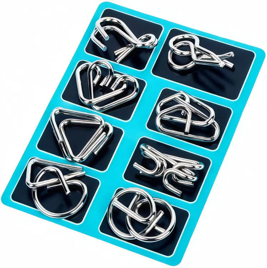 Brain Teaser IQ Test Disentanglemen Iron Link 24 Pcs Unlock Interlock Game