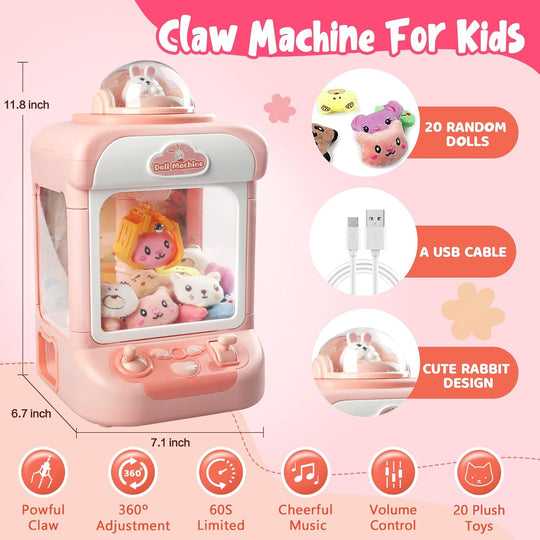 Vending Machines Candy Grabber Prize Dispenser Toys for Girls, Electronic Arcade