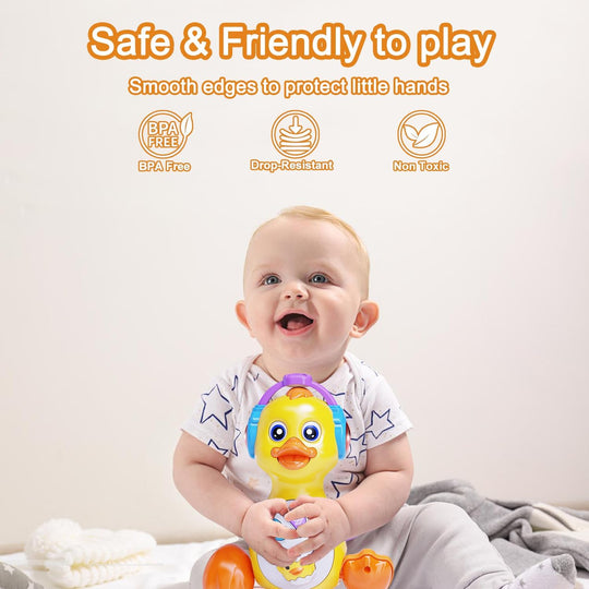 Musical Flapping Yellow Duck, Crawling Tummy Time (MOQ 10 Sets)