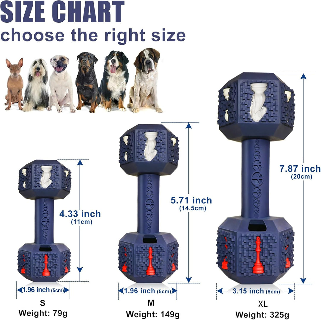 Interactive Durable Dog Toys Tough Natural Rubber Dumbbell Toy for Large Medium Dogs