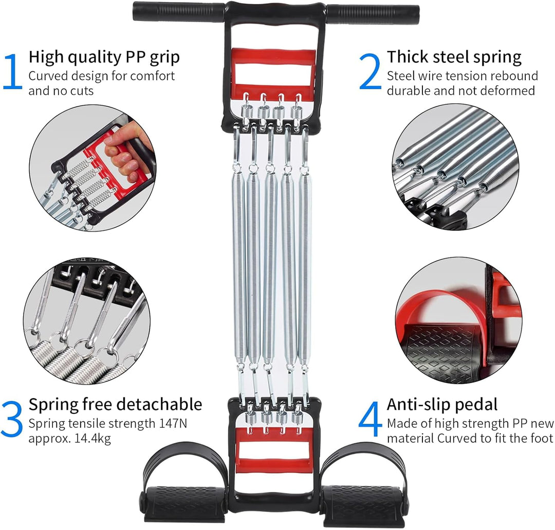 3 in 1 Chest Clip Muscle Pedal Spring Chest Expander , Pedal Puller (MOQ 10 Sets)