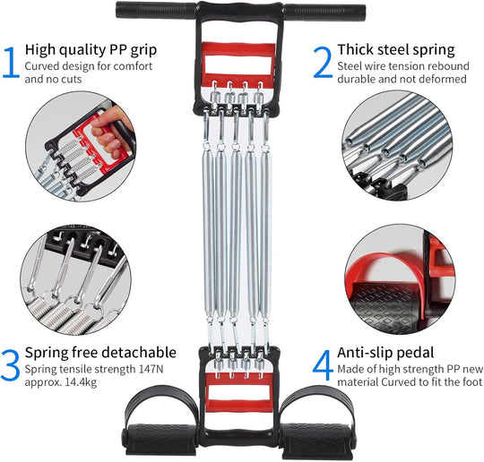 3 in 1 Chest Clip Muscle Pedal Spring Chest Expander , Pedal Puller (MOQ 10 Sets)