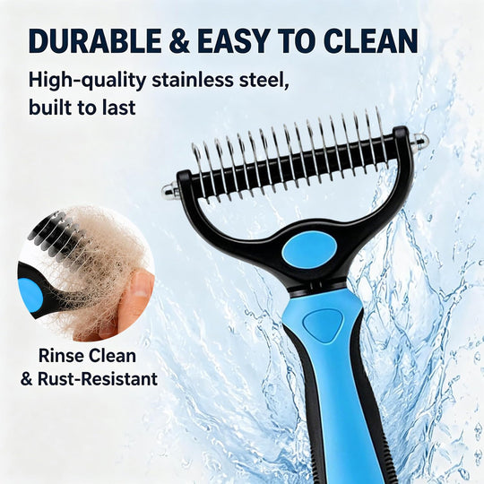 Dog & Cat Detangling Comb – Pet Grooming Brush for Knots & Tangled Fur
