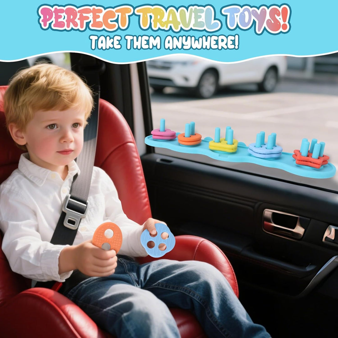 Children's Water Stacking Bath Toy Set with 20 Textured Floating Pieces (MOQ 10 Kits)