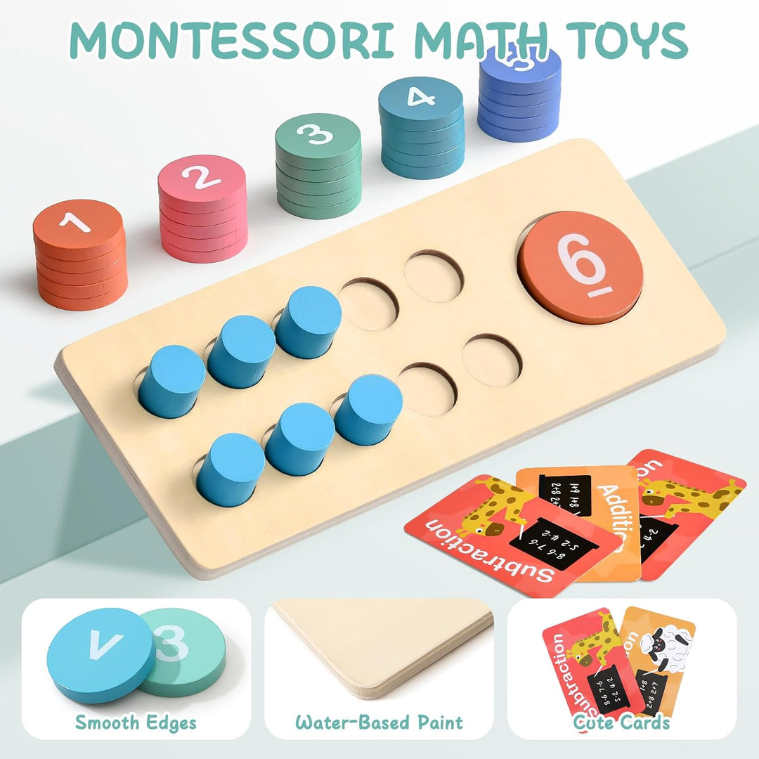 Wooden Montessori Ten Frame Counting Set (MOQ 10 Sets)