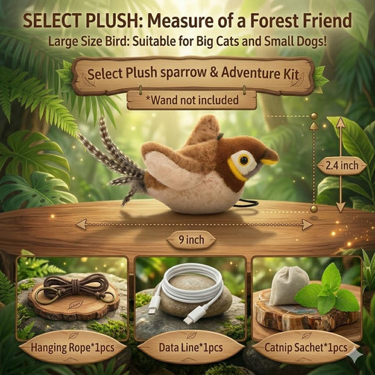 Chirping Toys Touch Activated Flapping Wings Sparrow Interactive Smart Cat Toys USB Exercise Pet Toys