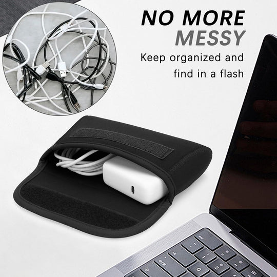 Travel Cable Organiser Bag, Electronics Accessories Carry Storage Bags for MacBook Power Adapter, Power Bank, Wireless Mouse (MOQ 10 Sets)