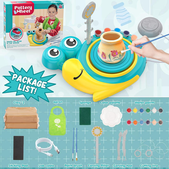 Pottery Wheel for Kids - Complete Art Supplies Arts & Crafts Kit (MOQ 10 Sets)