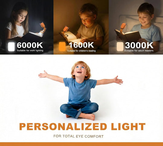 LED Bookmark Reading Light, USB Rechargeable Flexible Animal Night Lamp – Mini Clip Book Light