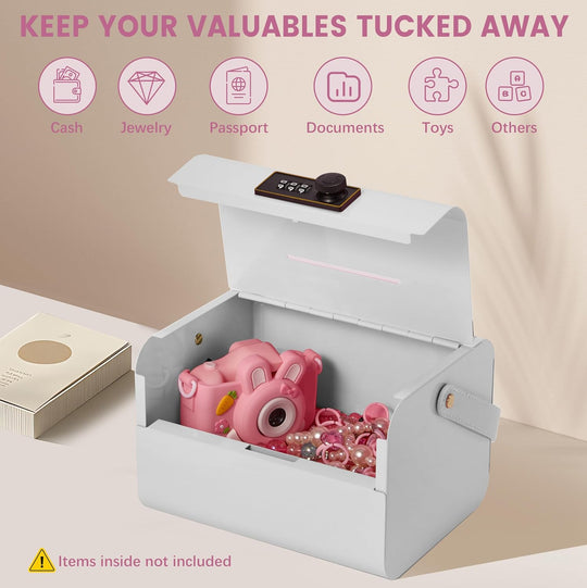 Money Safe and Cash Lock Box for Kids, Small Metal Security Safe (MOQ 10 Sets)